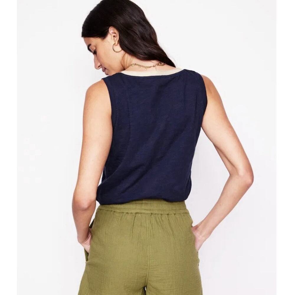 Boden Peggy Top tank navy gold sparkle womens 8 minimalist festival career - Picture 2 of 13